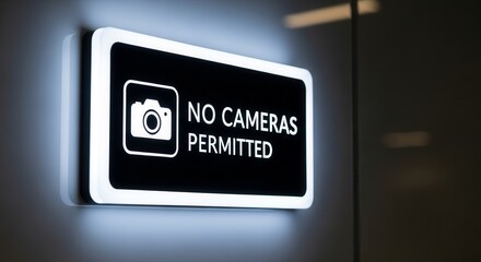 Prohibition Sign Announcing A Ban on Cameras in Restricted Areas