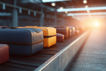 Airport Luggage Carousel at Sunrise