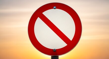 Red Circle Sign With White Space And A Red Line Indicating Prohibition Against Something