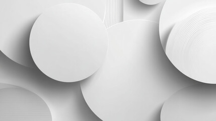White abstract geometric circle background