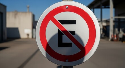 Prohibition Sign: Parking Forbidden Symbol With Red Circle and Bold Red Line Crossed