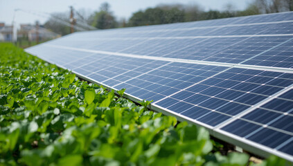 Smart Farming Irrigation System with Solar Power in Green Vegetable Garden, Fresh Organic Agriculture and Water Management