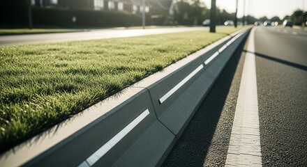 Roadside Aesthetics: A Concrete Edge Separating Nature and Transportation Pathways