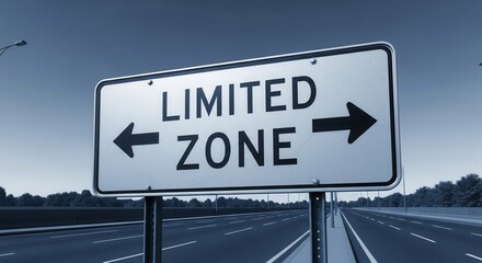 Roadside Sign Displaying Direction And Restrictions for an Area of Limited Access