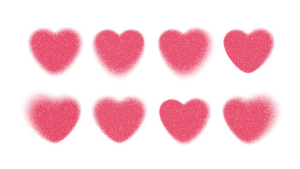 Eight Pink Hearts In A Soft Sprinkle Pattern For Love And Joy Vector Illustration Background