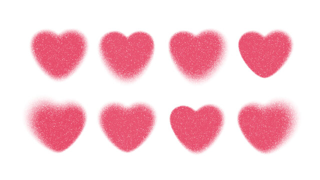 Eight Pink Hearts In A Soft Sprinkle Pattern For Love And Joy Vector Illustration Background