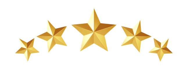 Five Golden Stars In A Row Elegant Vector Illustration Background For Awards And Celebrations