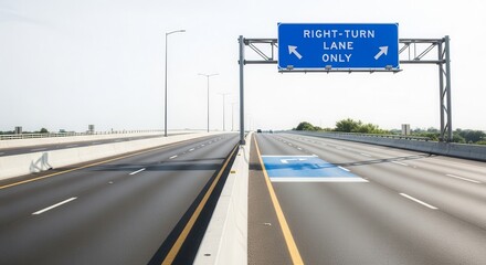 Roadway Sign Indicating Right Turn, Highway Transportation, Modern Engineering Approach