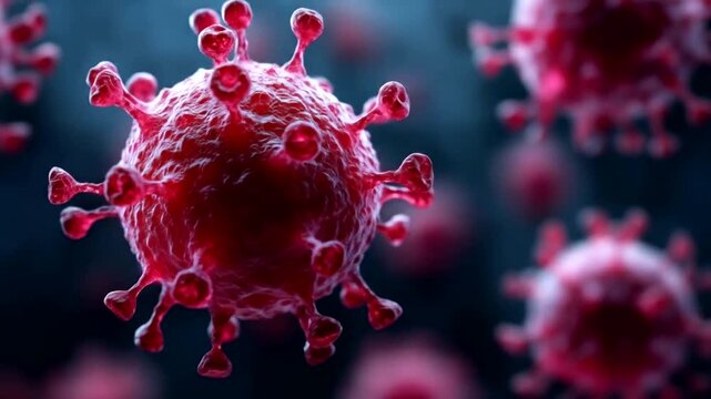 Microscopic pathogen detailed digital render