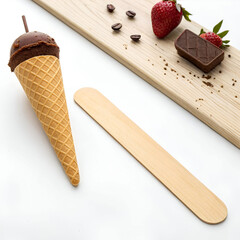 wooden stick for ice cream or medical tongue depression