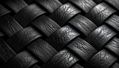 Dark woven leather grid with warm highlights.