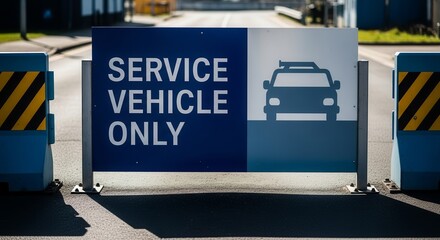 Service Vehicle Only Sign Indicating Restricted Access Illustrating Transportation Regulation