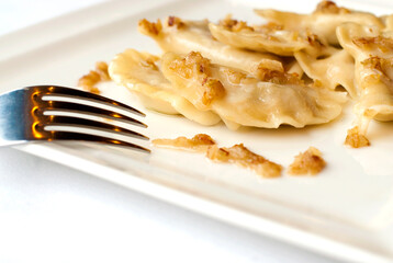 Christmas dumplings o a plate with decoration