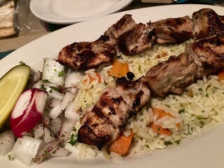 Shish tawook over rice