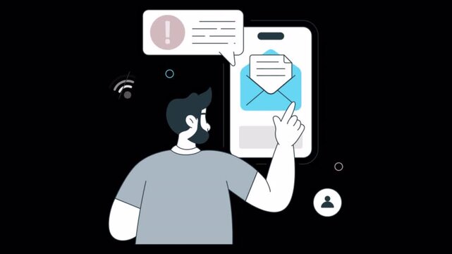 Asynchronous Communication  Animation Alpha channel Transparent Background File