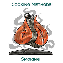 Smoking. Cooking methods. Hand-drawn vector illustration.