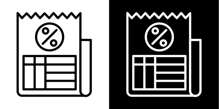 Invoice   Icon Set White Style Collection