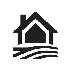 minimalist house logo with white background