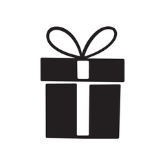 PrinSimple Black and White Present Icon or Logot