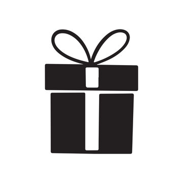 PrinSimple Black and White Present Icon or Logot