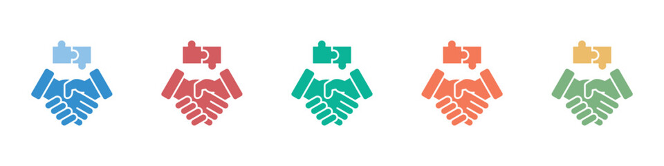 Collaboration Silhouette Glyphs Icon Set Multiple Style Collection