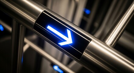 Subway Access Indicator: A Modern And Sleek Directional Symbol Illuminated