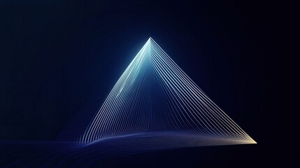 Abstract glowing triangle formed by lines