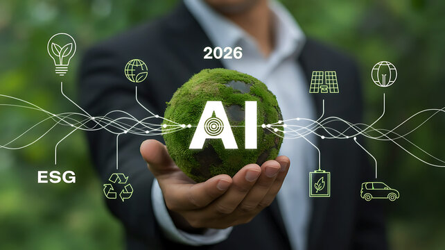 Artificial intelligence for sustainable future technologies concept of innovation and environmental solutions