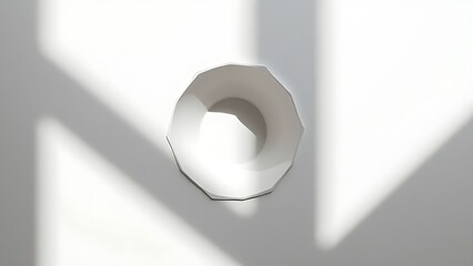 indentation. Geometric depression in white plaster with dramatic shadows. real-estate listings, architecture portfolios, designed for architectural facade and classical detail presentations.