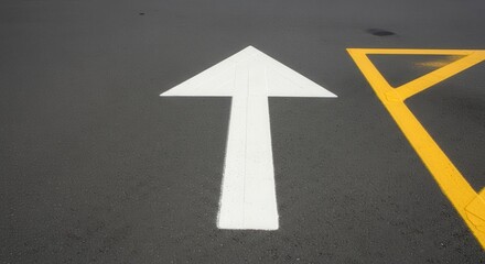 Straight Ahead Direction Symbolic Representing Road Guidance and Forward Progression