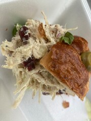 chicken salad on a croissant