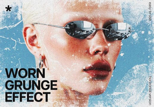 Worn Grunge Photo Effect Mockup