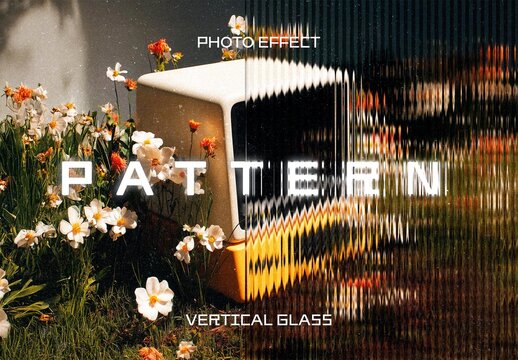 Pattern Glass Photo Effect Mockup