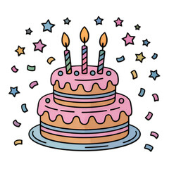 birthday cake with candles