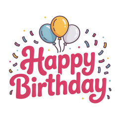 happy birthday card with balloons