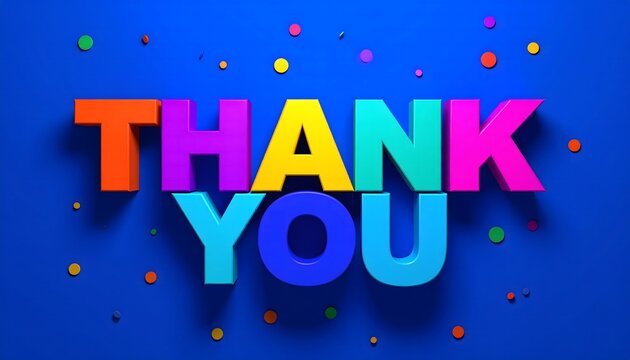 Thank You bold 3D colorful typography