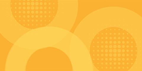 abstract yellow background with circular shapes and halftone composition.