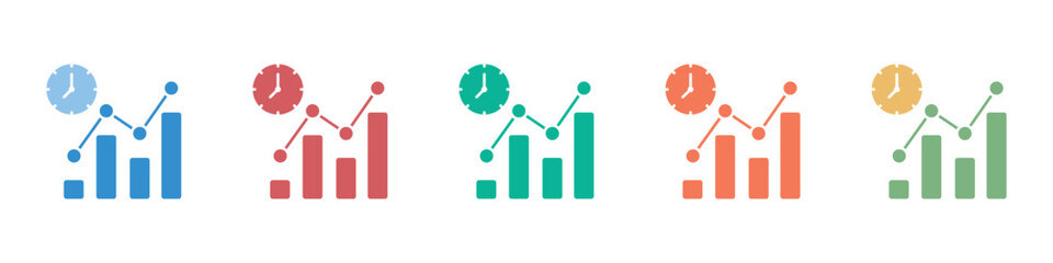 Progress Silhouette Glyphs Icon Set Multiple Style Collection