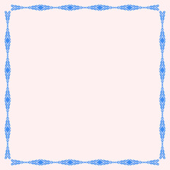 Organic ethnic frame border background layout poster template blue color editable