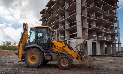 equipment at the construction site of a new building