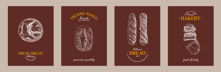 Collection of vintage retro bakery cards