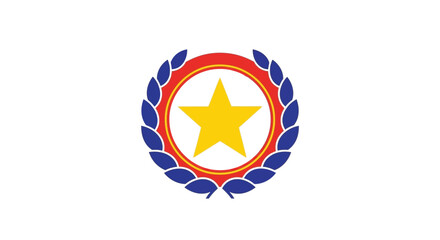 Golden star symbol encircled by laurel wreath, perfect for awards, achievements, or brand recognition, delivering a message of quality and success