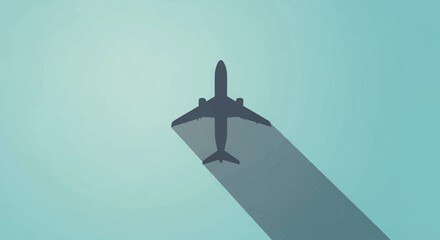 Modern airplane illustration for travel blog, tourism advertisement, or transportation industry website, promoting adventure, vacation, and global business travel