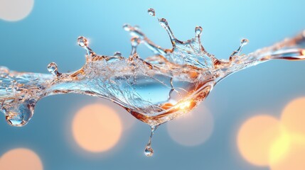 Macro Shot of Cracked Old Glass Surface with Water Splash Detail