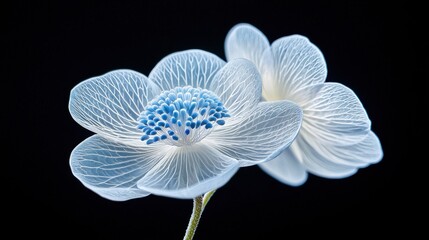 Transparent Exotic Flowers Featuring Delicate Petals and Details