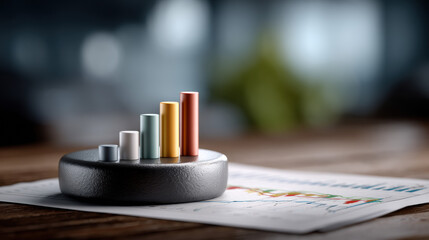 Professional business analysis with data visualization charts and graphs showcasing growth, market strategy, financial planning, and corporate teamwork in modern office