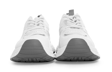 Pair of stylish sneakers isolated on white