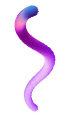 Fluffy sshaped gradient abstract element isolated on