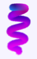 Fluffy spiral gradient brush stroke isolated on