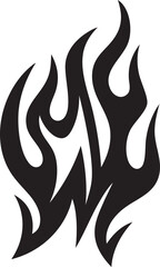 Abstract Vector Silhouette of Tribal Flames or Fire Tattoo Design